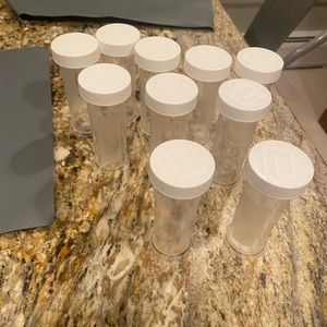 Breast milk bottles.